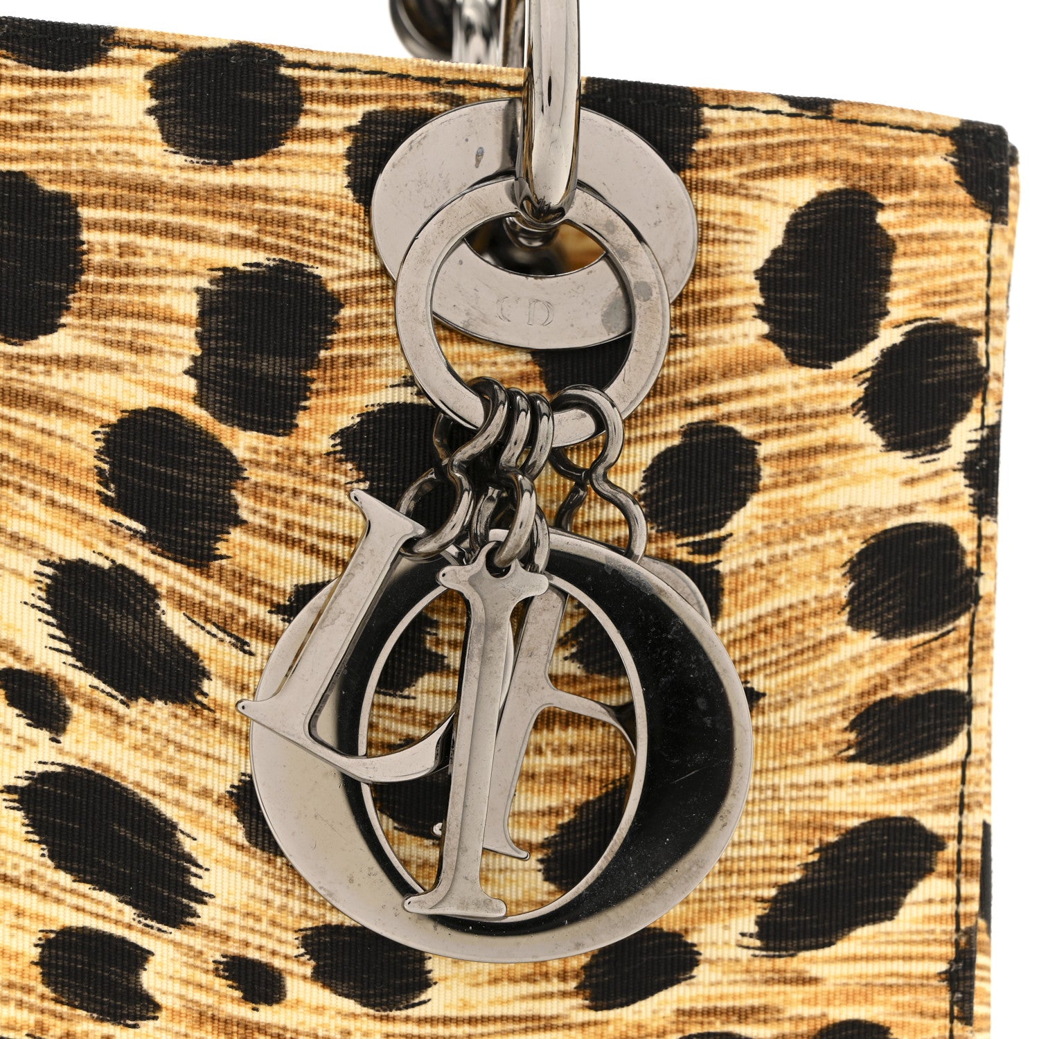 Christian Dior Canvas Leopard Print Medium Lady Dior 10 of 11