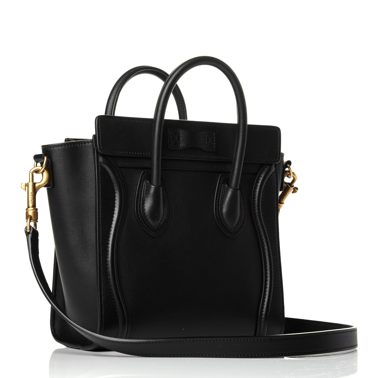 Celine Smooth Calfskin Nano Luggage Black 3 of 9