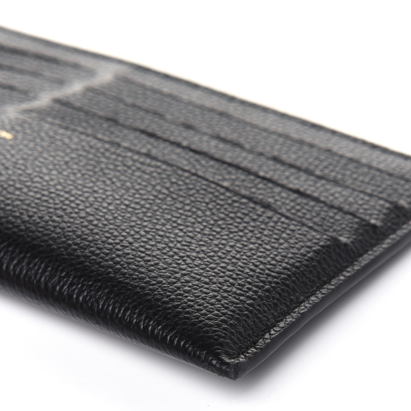 Calfskin Felicie Chain Wallet Card Holder Insert Black