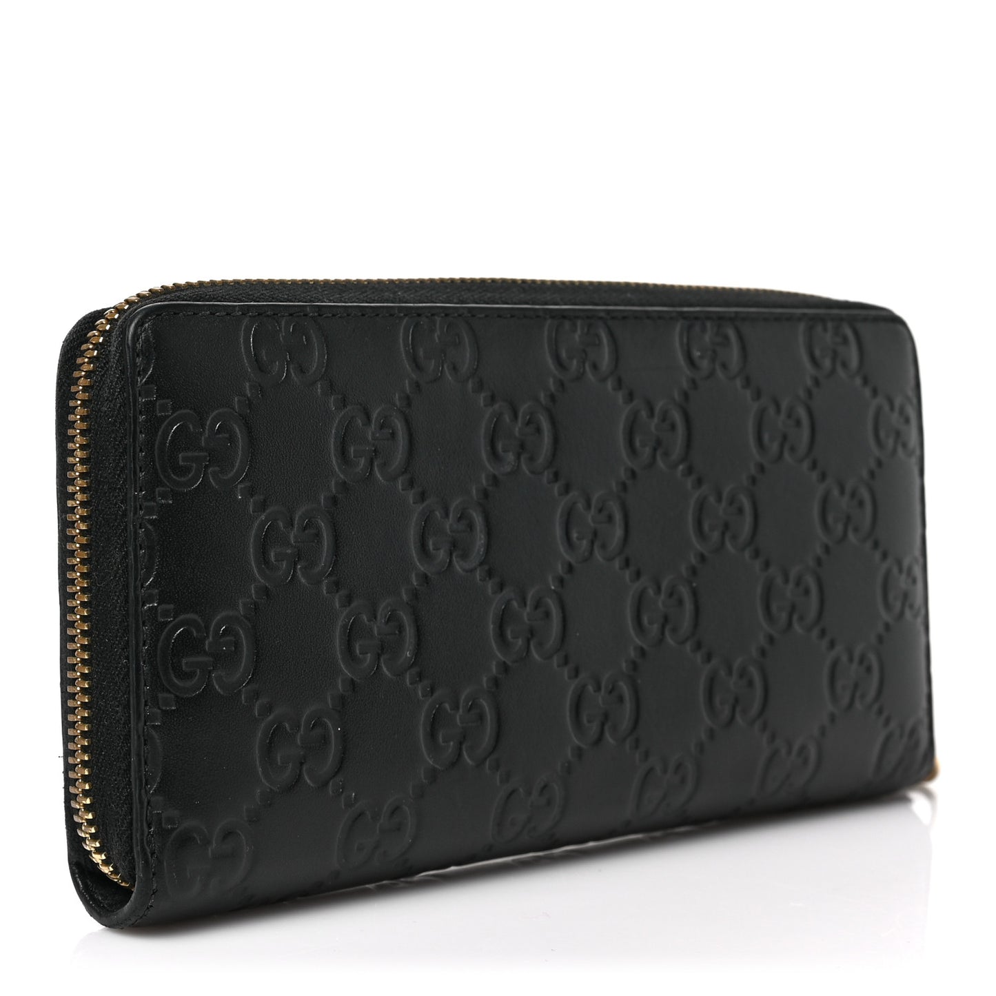 Guccissima Signature Zip Around Wallet Black