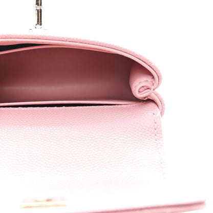 Chanel Caviar Quilted Nano Coco Handle Clutch With Chain Pink 5 of 10