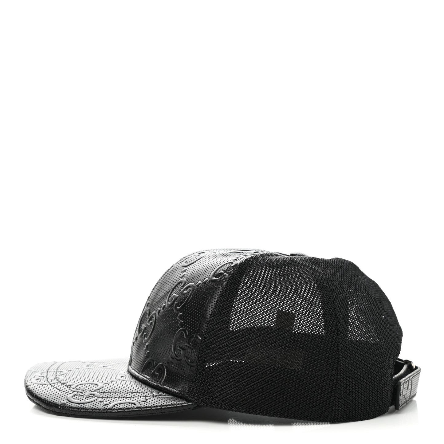 Calfskin Mesh GG Tennis Embossed Gary Baseball Hat M Black