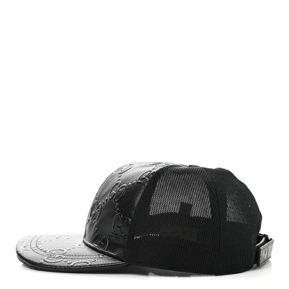 Gucci Calfskin Mesh GG Tennis Embossed Gary Baseball Hat M Black 4 of 10
