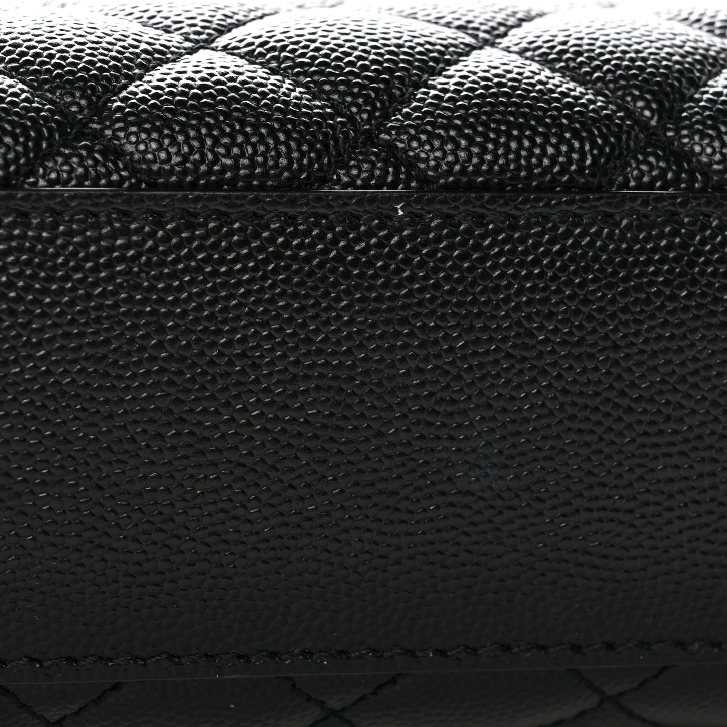 Grain De Poudre Textured Mixed Matelasse Large Triquilt Monogram Satchel Black
