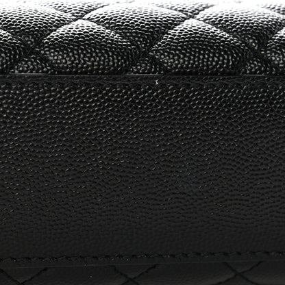 Saint Laurent Grain De Poudre Textured Mixed Matelasse Large Triquilt Monogram Satchel Black 11 of 12