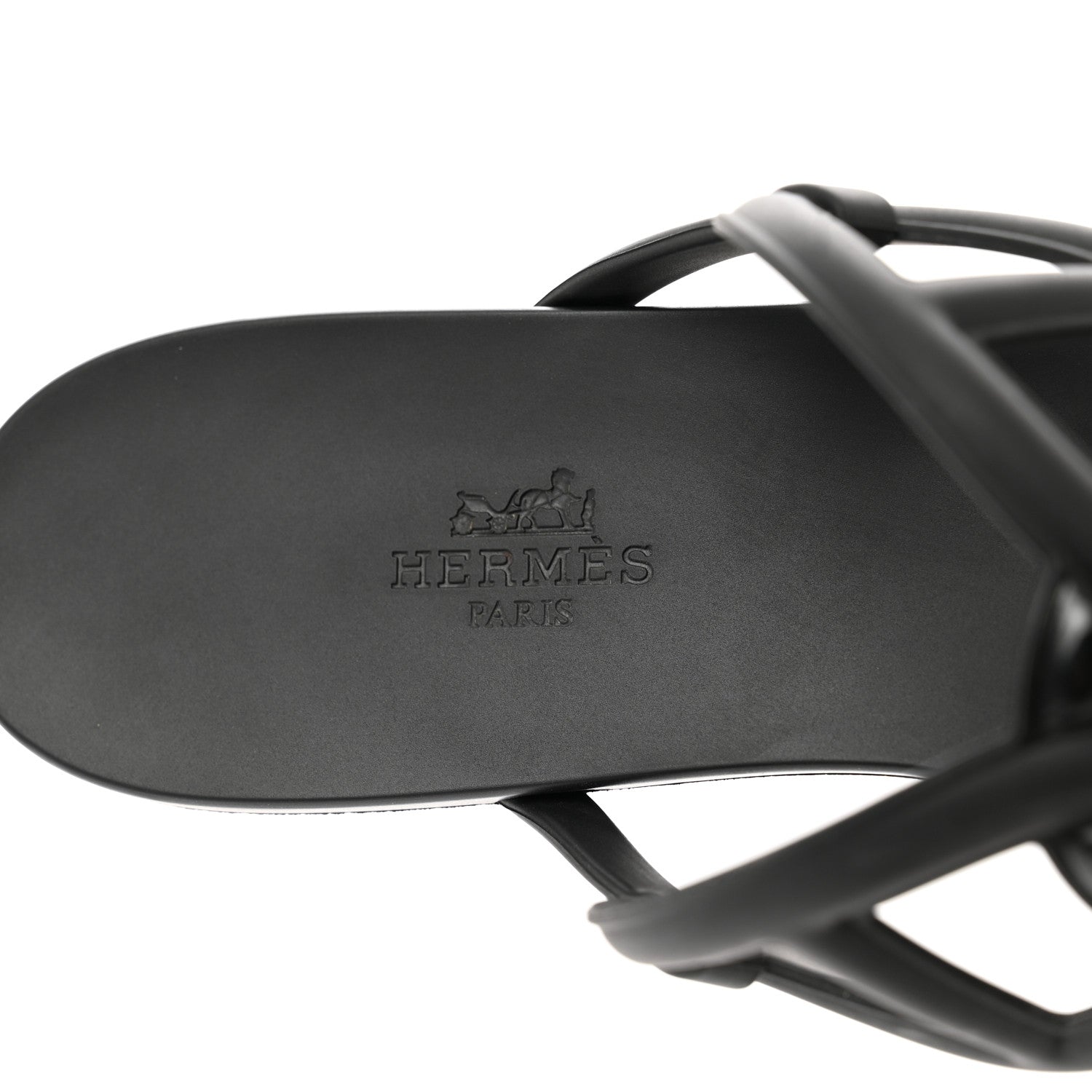 Hermes Rubber Womens Egerie Sandals 40 Black 7 of 8