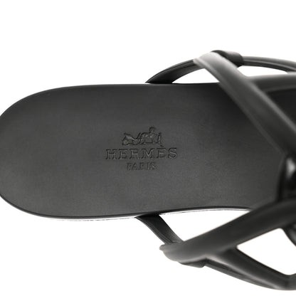 Hermes Rubber Womens Egerie Sandals 40 Black 7 of 8