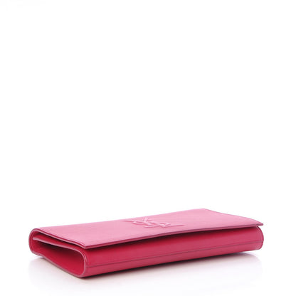 Saint Laurent Calfskin Monogram Large Belle De Jour Clutch Lipstick Fuchsia 4 of 7