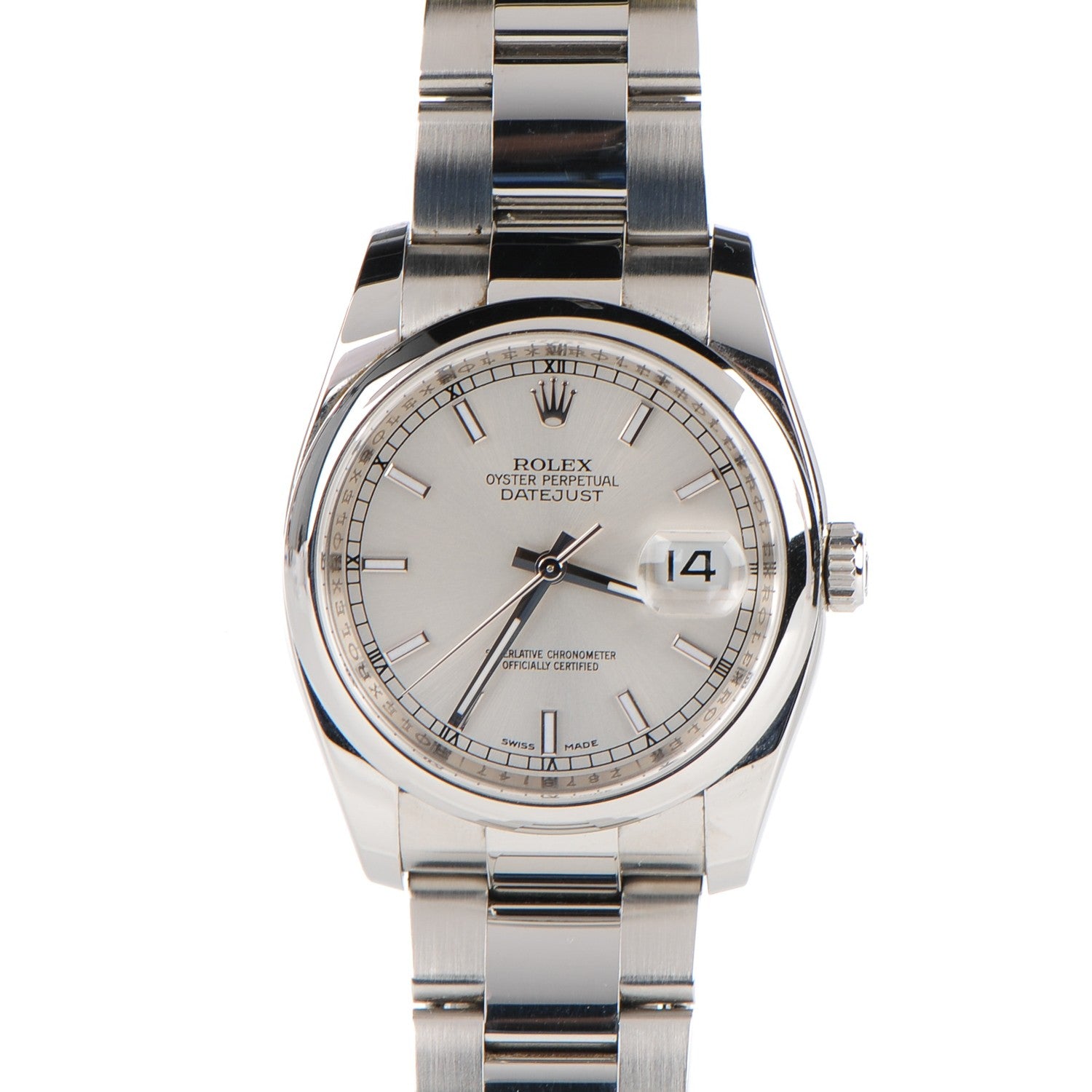 Rolex Stainless Steel 36mm Oyster Perpetual Datejust Watch Silver 116200 1 of 9