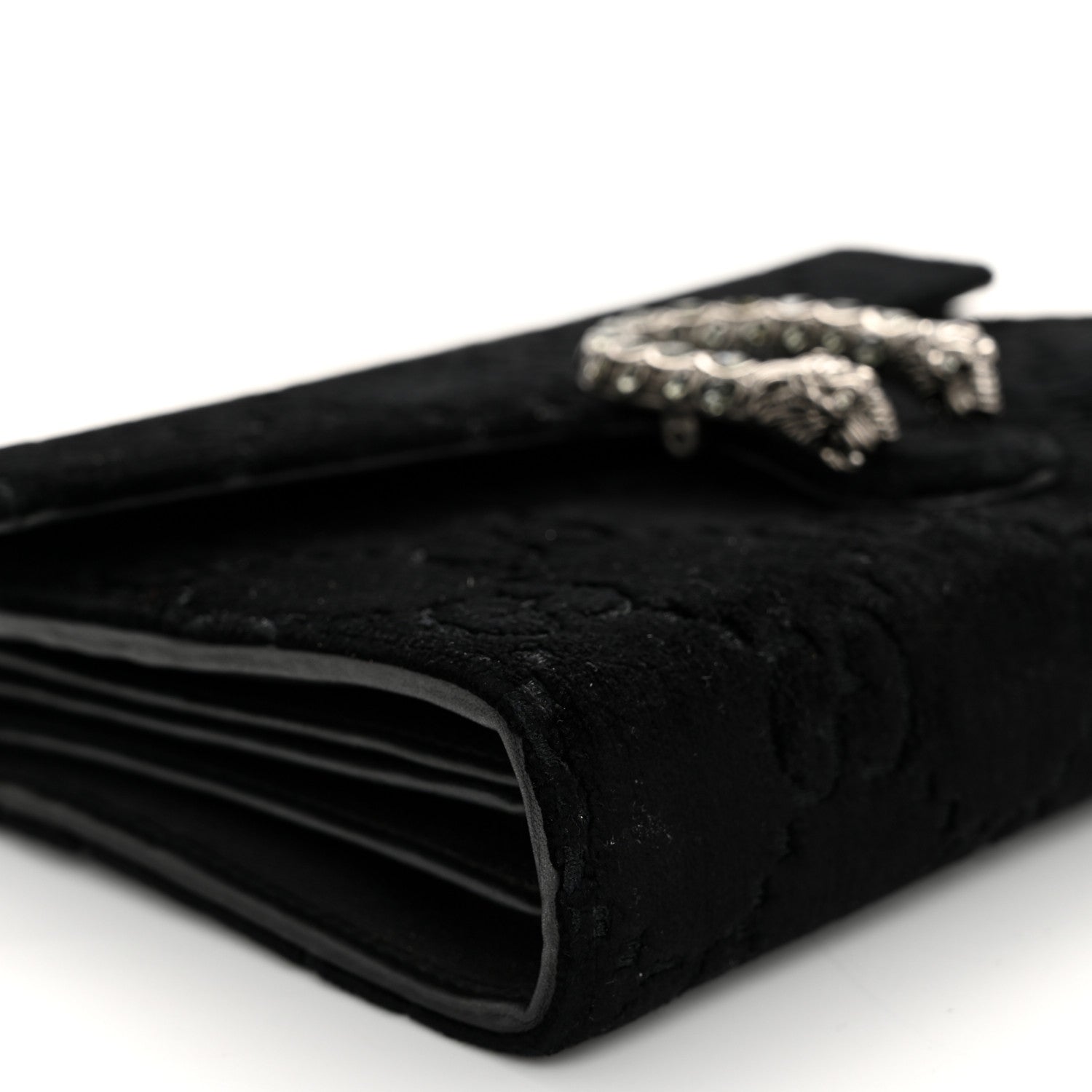 Gucci Velvet GG Monogram Mini Dionysus Chain Wallet Black 9 of 11