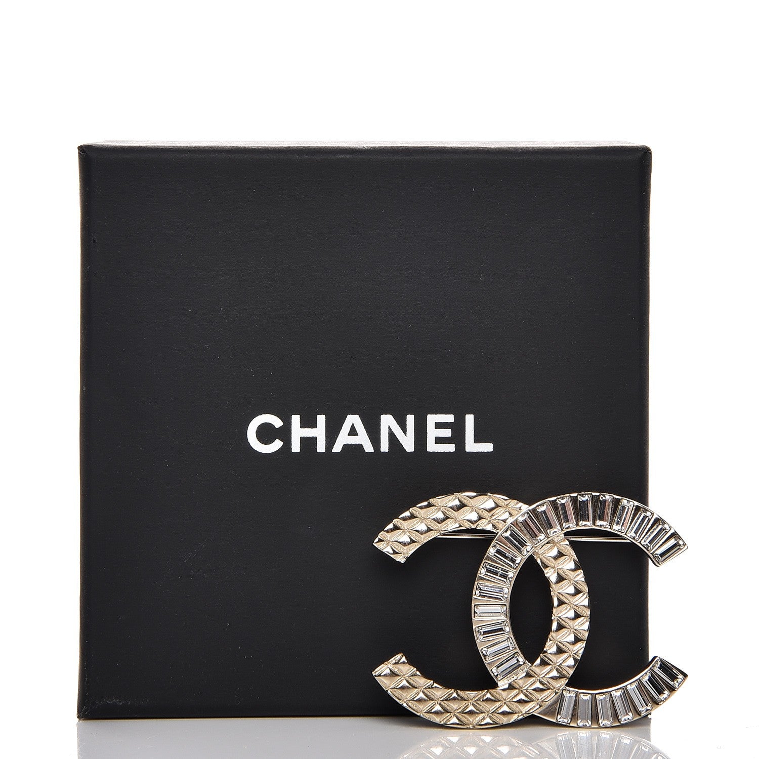 Chanel Baguette Crystal Quilted CC Brooch Gold 5 of 5