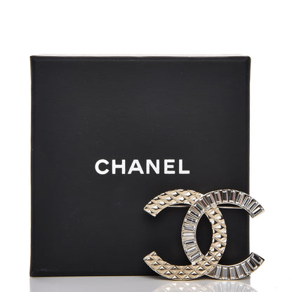 Chanel Baguette Crystal Quilted CC Brooch Gold 5 of 5