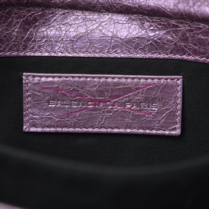 Balenciaga Agneau Classic Hardware Envelope Clutch Metallic Purple 6 of 11