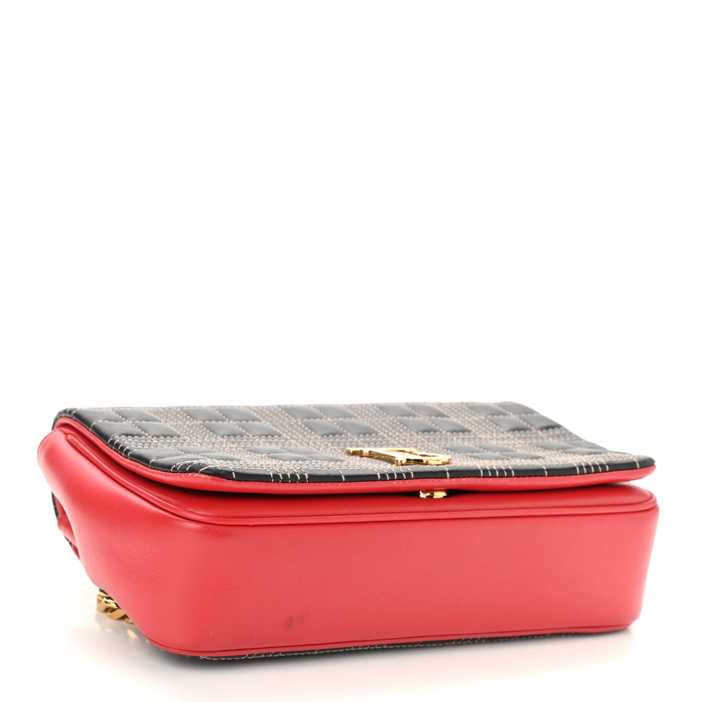 Lambskin Quilted Small Lola Tri-Color Bag Black Red Camel