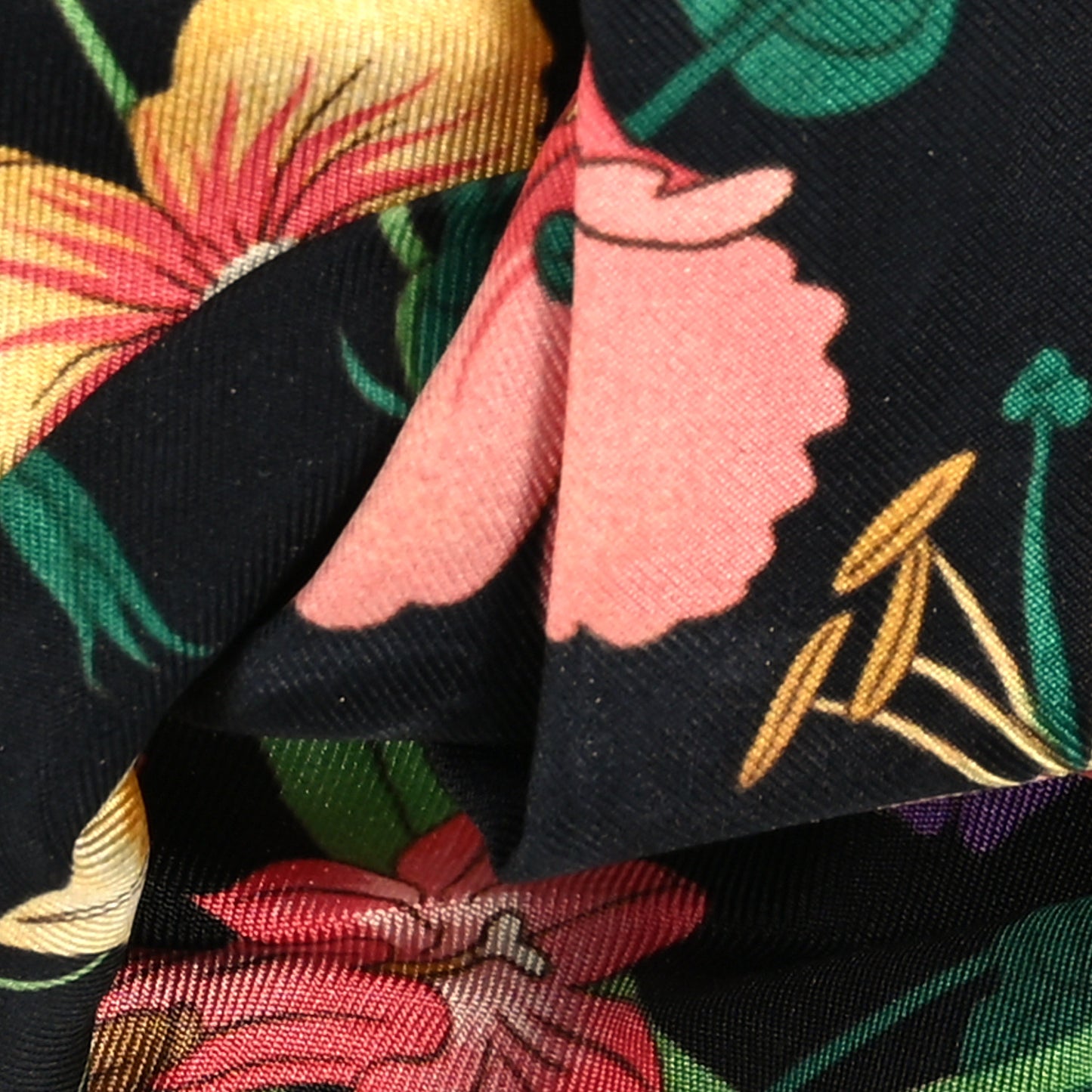 Silk Monogram Flora Print Headband S Black