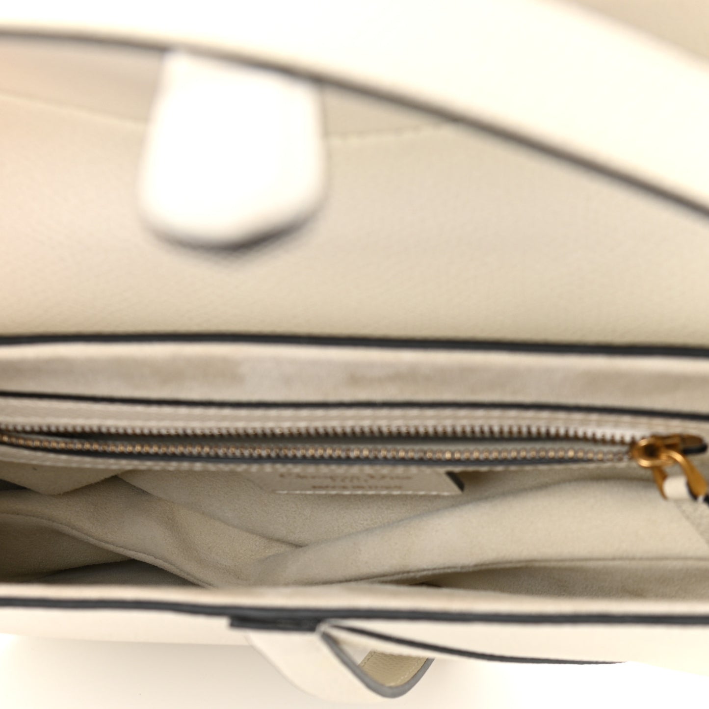 Grained Calfskin Saddle Bag White
