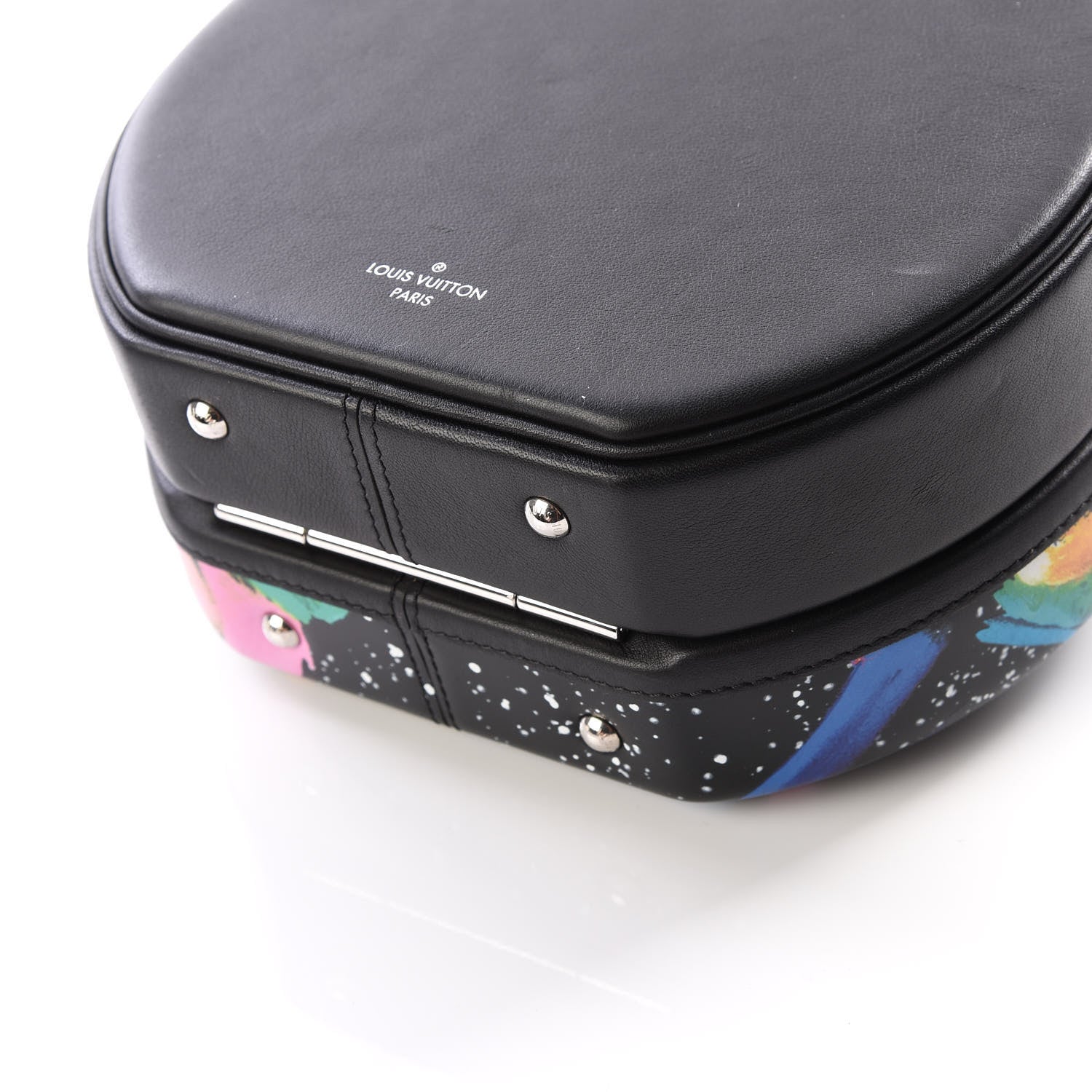 Louis Vuitton Calfskin Splash Print Petite Boite Chapeau Black 8 of 12