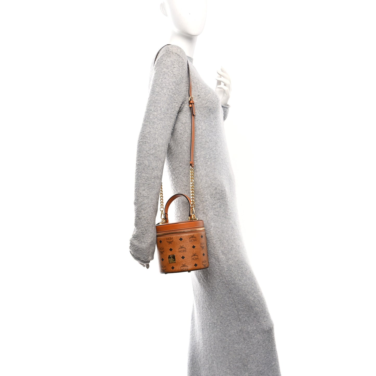 Visetos Small Cylinder Crossbody Bag Cognac