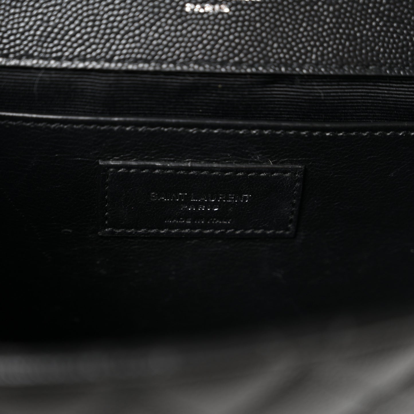Grain De Poudre Textured Mixed Matelasse Triquilt Medium Monogram Satchel Black
