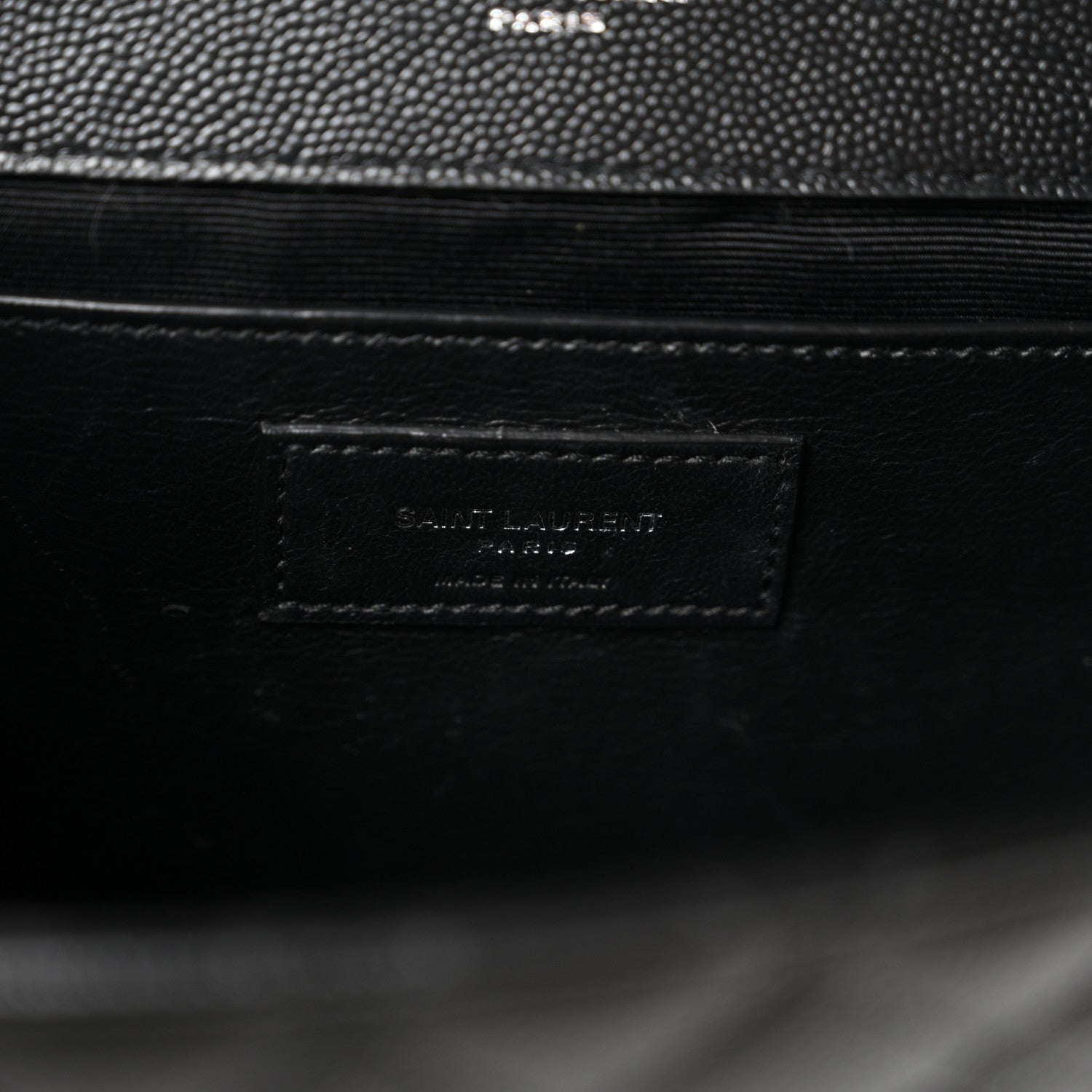 Saint Laurent Grain De Poudre Textured Mixed Matelasse Triquilt Medium Monogram Satchel Black 6 of 10