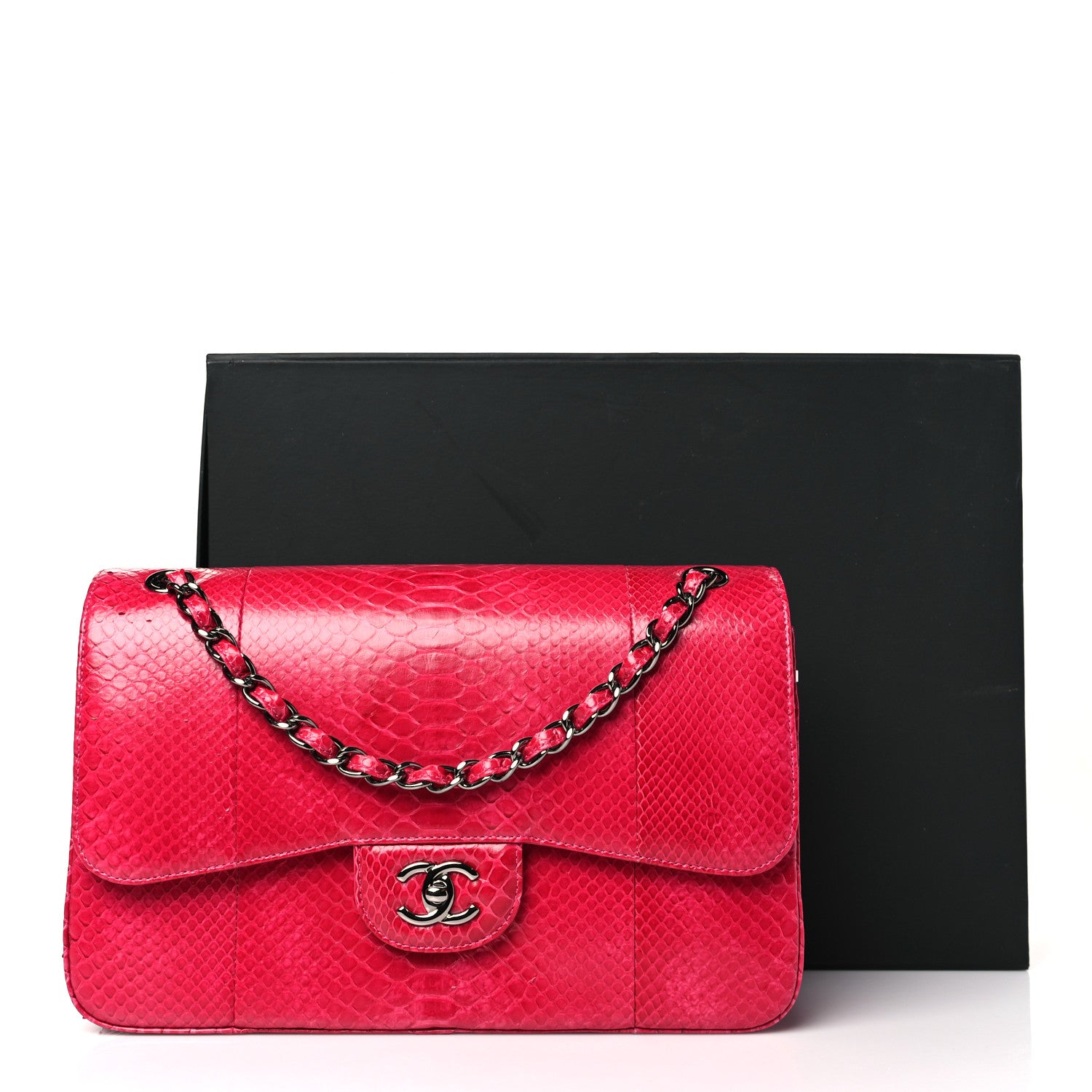 Chanel Snakeskin Jumbo Double Flap Pink 11 of 11