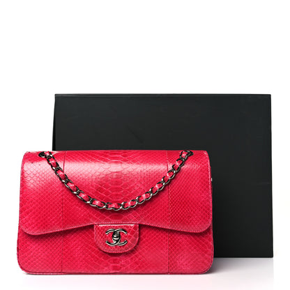 Chanel Snakeskin Jumbo Double Flap Pink 11 of 11