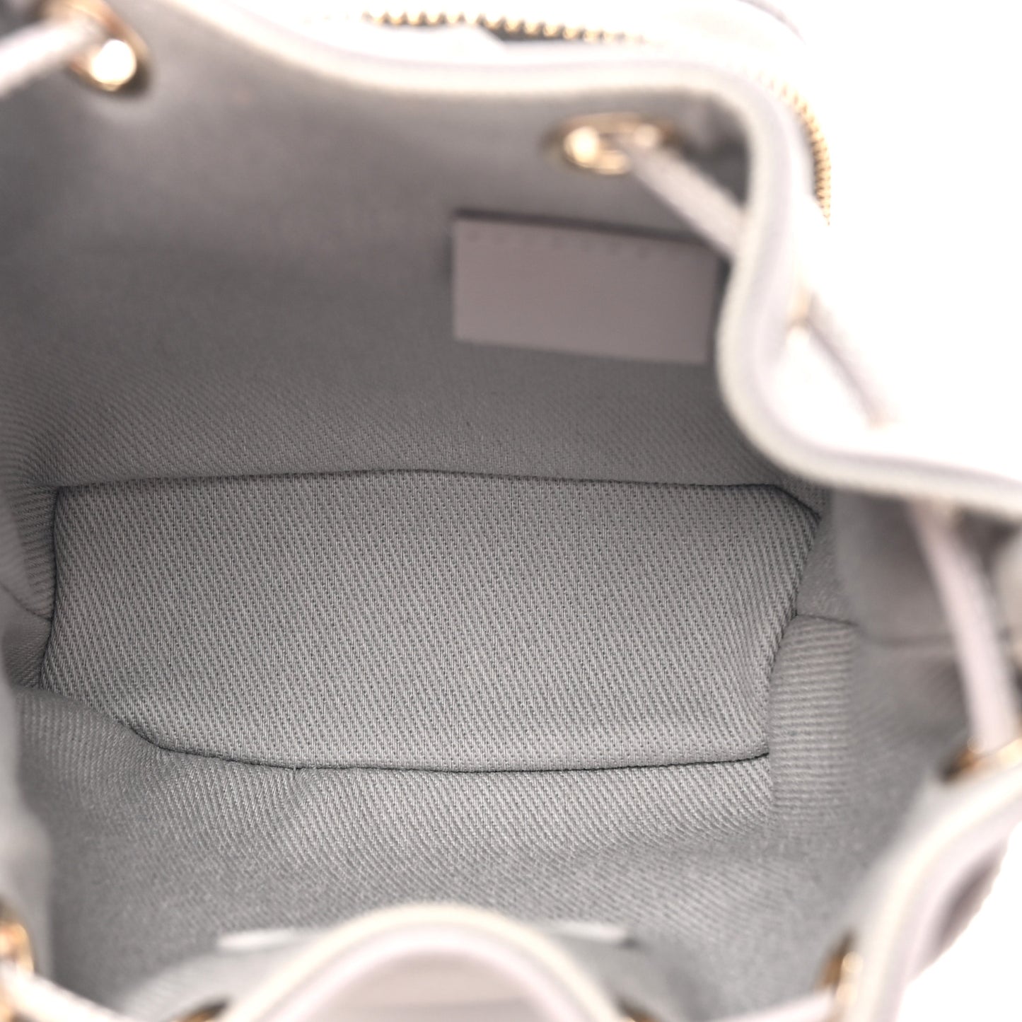 Caviar Quilted Mini CC Pocket Bucket Bag Grey