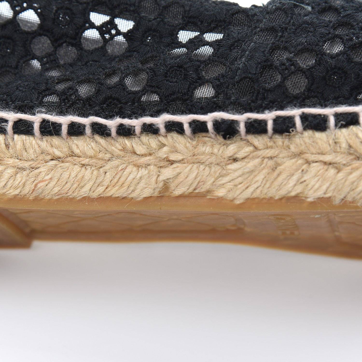 Chanel Lace Patent CC Espadrilles 38 Black 12 of 21