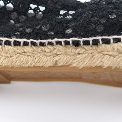Chanel Lace Patent CC Espadrilles 38 Black 12 of 21