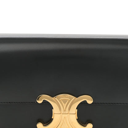 Celine Shiny Calfskin Triomphe Shoulder Bag Black 8 of 13