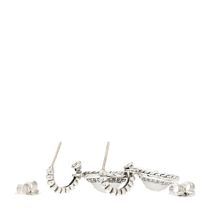 John Hardy Sterling Silver Batu Bedge White Sapphire Chalcedony Drop Earrings 3 of 4
