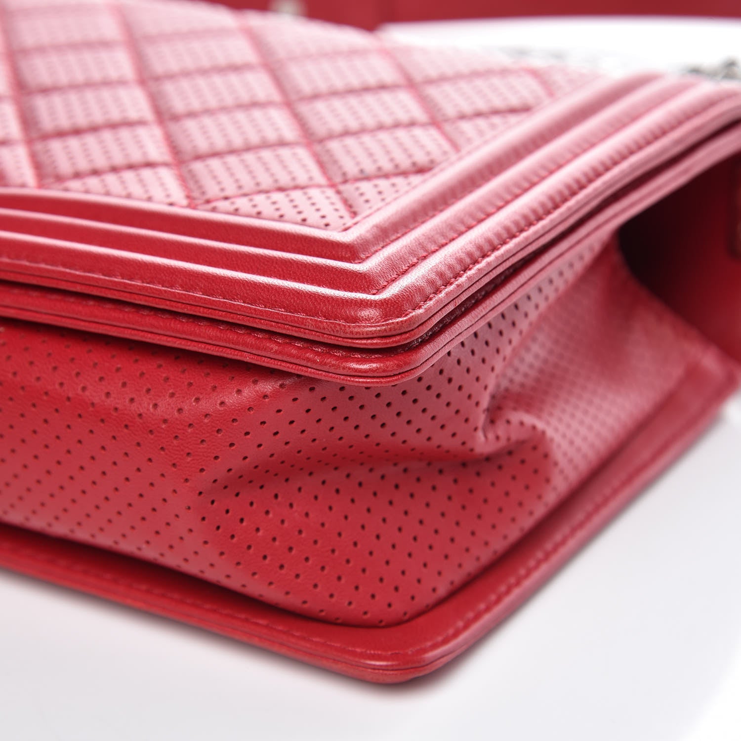 Chanel Lambskin Perforated New Medium Boy Flap Red 10 of 14