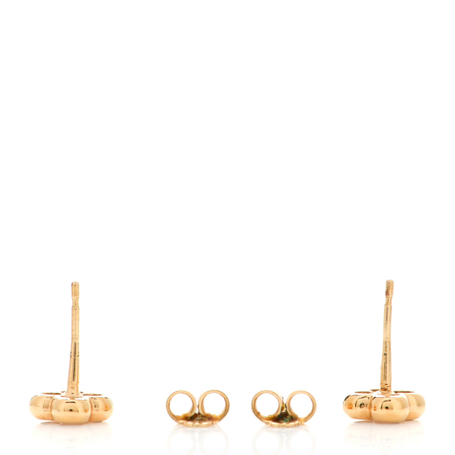 Louis Vuitton Brass Flower Full Stud Earrings Gold 3 of 6