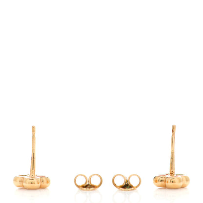 Louis Vuitton Brass Flower Full Stud Earrings Gold 3 of 6