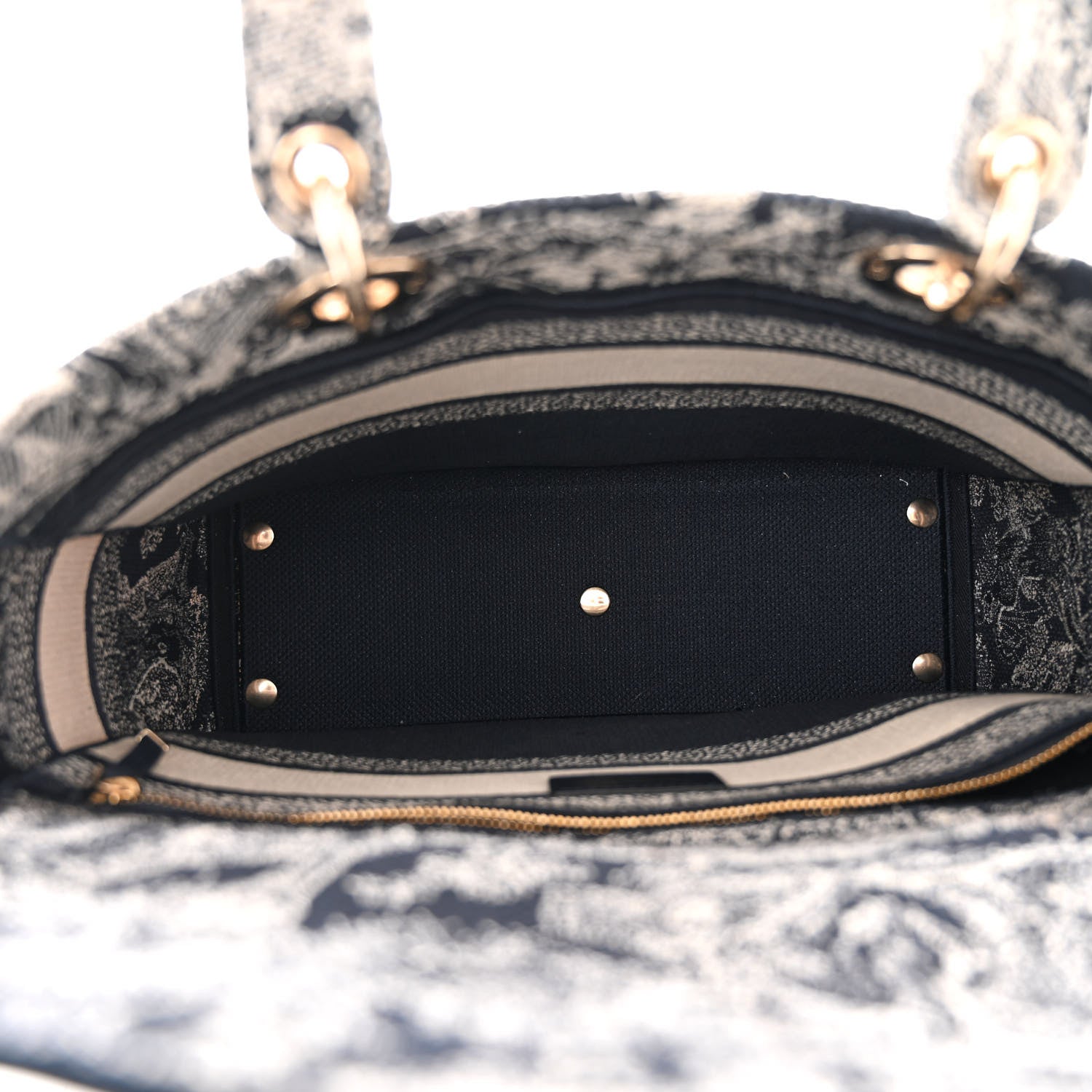 Christian Dior Toile de Jouy Embroidered Large Lady D-Lite Navy 5 of 10