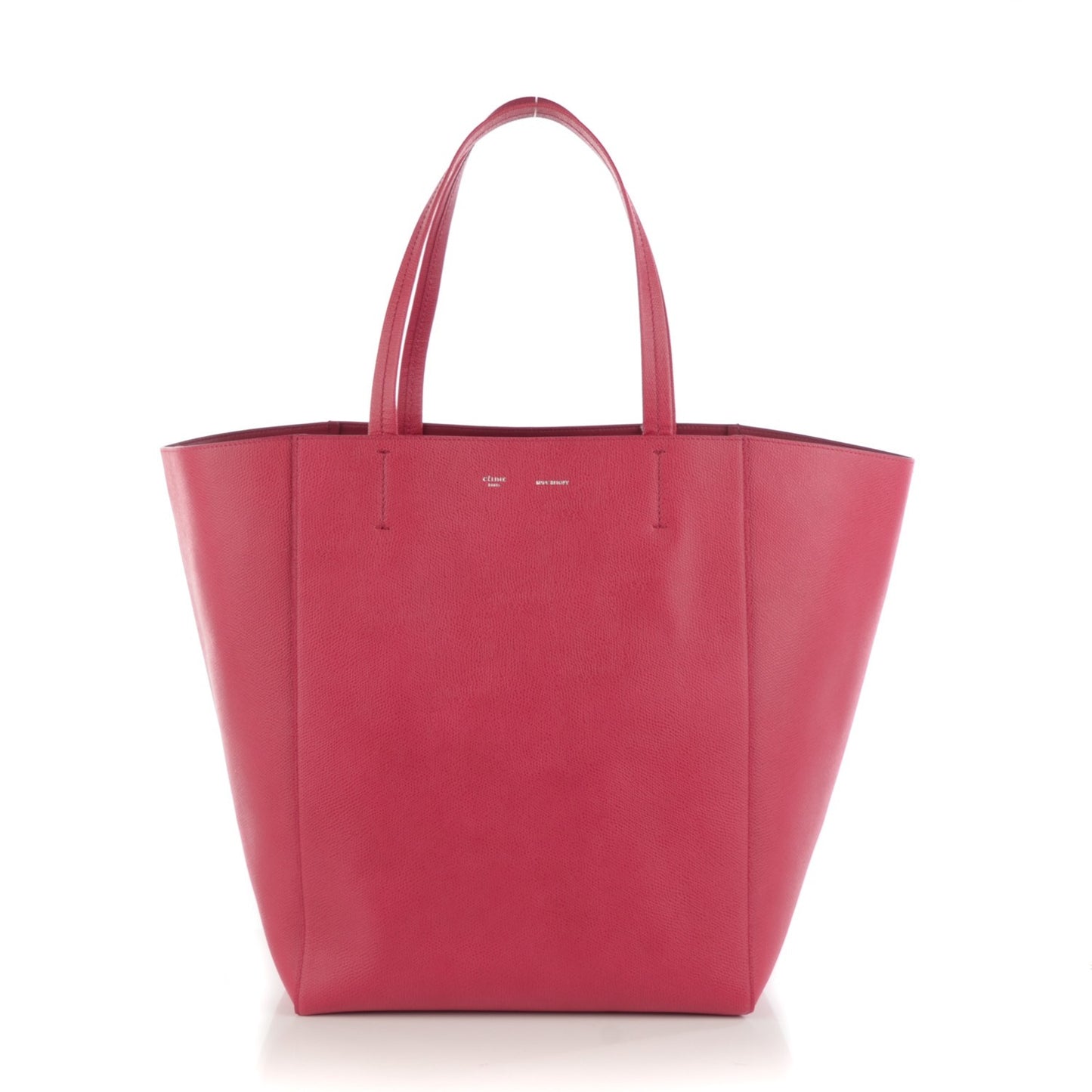 Grained Calfskin Small Horizontal Cabas Phantom Fuchsia