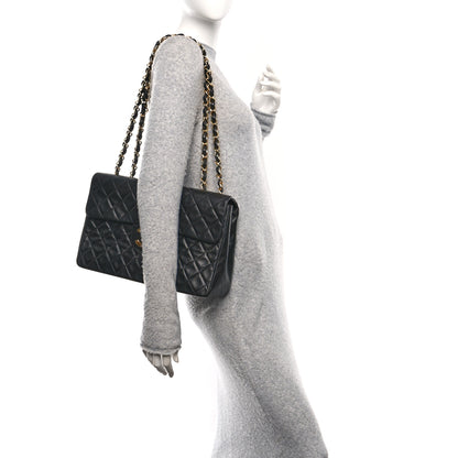 Chanel Lambskin Quilted XL Jumbo Single Flap Black 3 of 10