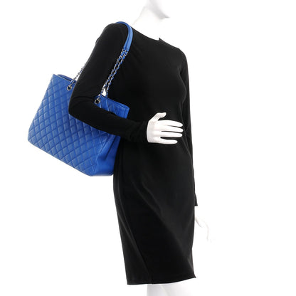 Chanel Calfskin Quilted Large CC Shopping Tote Blue 2 of 7