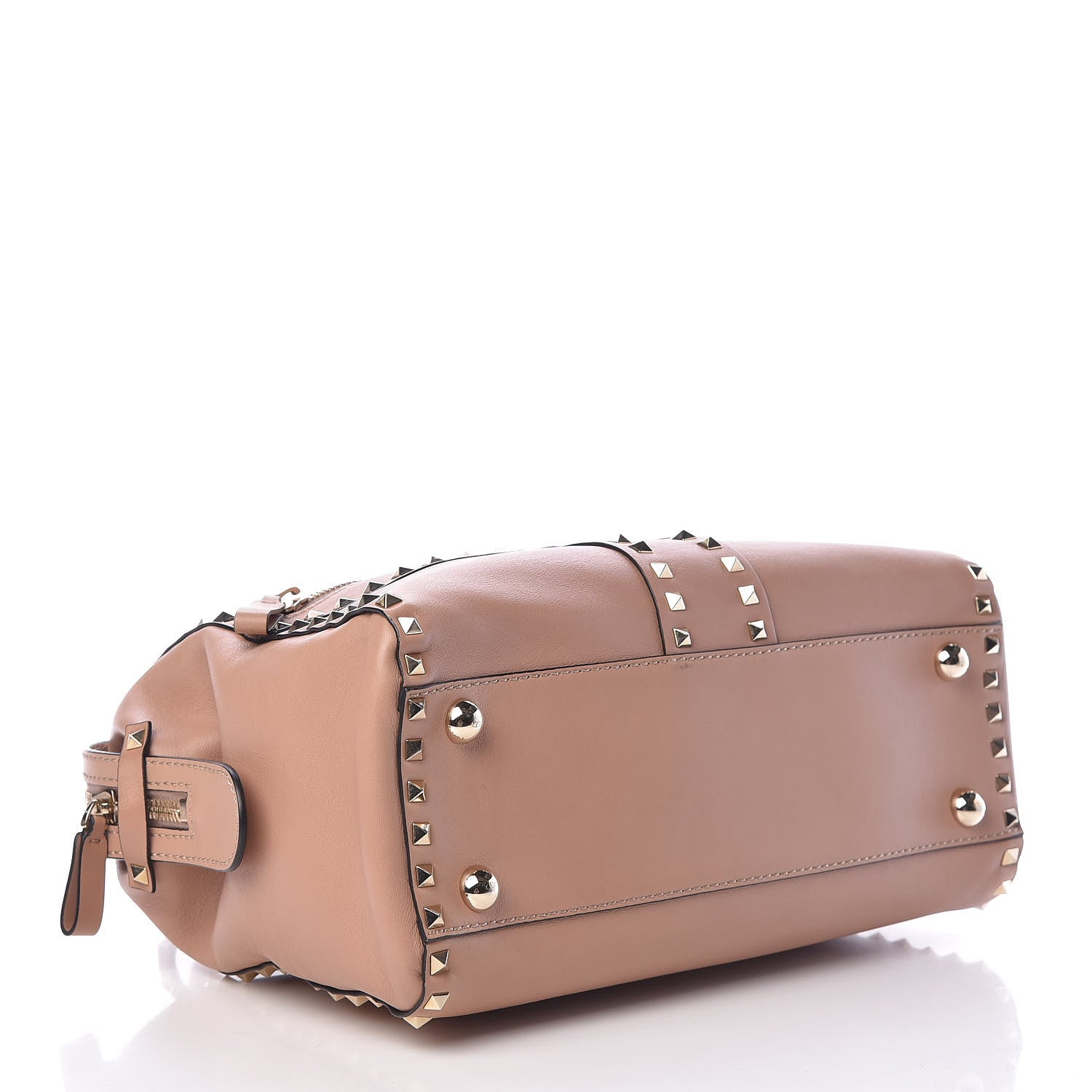 Valentino Garavani Calfskin Rockstud Top Handle Satchel Soft Noisette 4 of 14