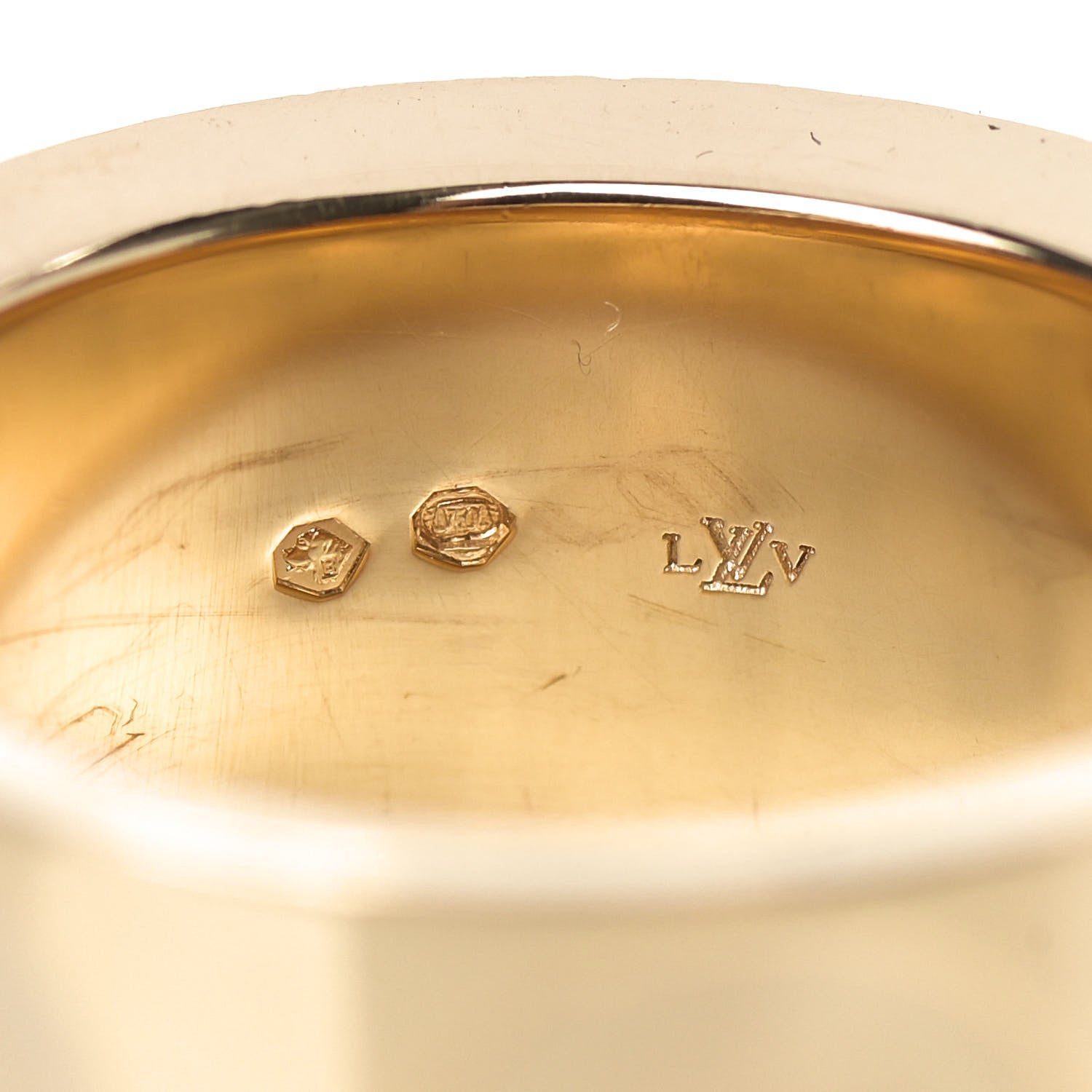 Louis Vuitton 18K Yellow Gold 10mm Empreinte Ring 52 6 7 of 7