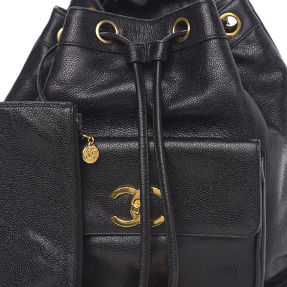 Chanel Caviar Drawstring Backpack Bag Black 10 of 10
