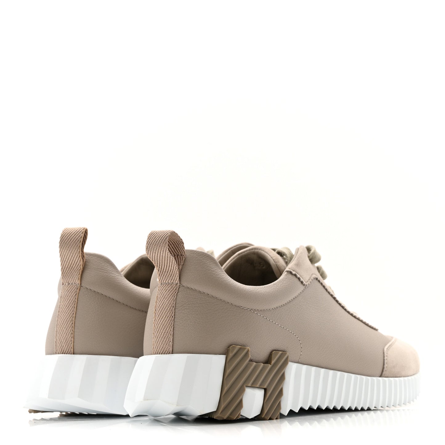 Sport Goatskin Suede Goatskin Womens Bouncing Sneakers 38 Kraft 38.5 Beige Galet