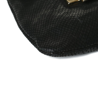 Jimmy Choo Snakeskin Embossed Calfskin Crossbody Black 10 of 15