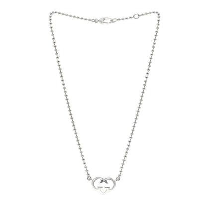 Gucci Sterling Silver Britt Heart Station Pendant Necklace 3 of 4
