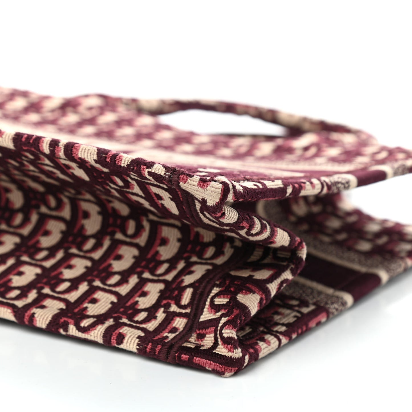 Oblique Medium Book Tote Burgundy Multicolor