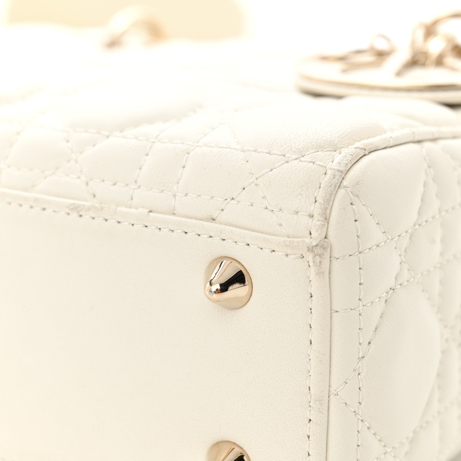 Christian Dior Lambskin Cannage Small Lucky Badges My Lady Dior White 11 of 17