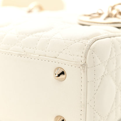 Christian Dior Lambskin Cannage Small Lucky Badges My Lady Dior White 11 of 17