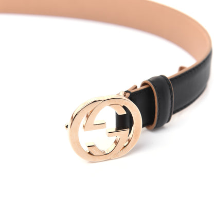 Gucci Moon Calfskin Interlocking G 25mm Belt 85 34 Black 6 of 8