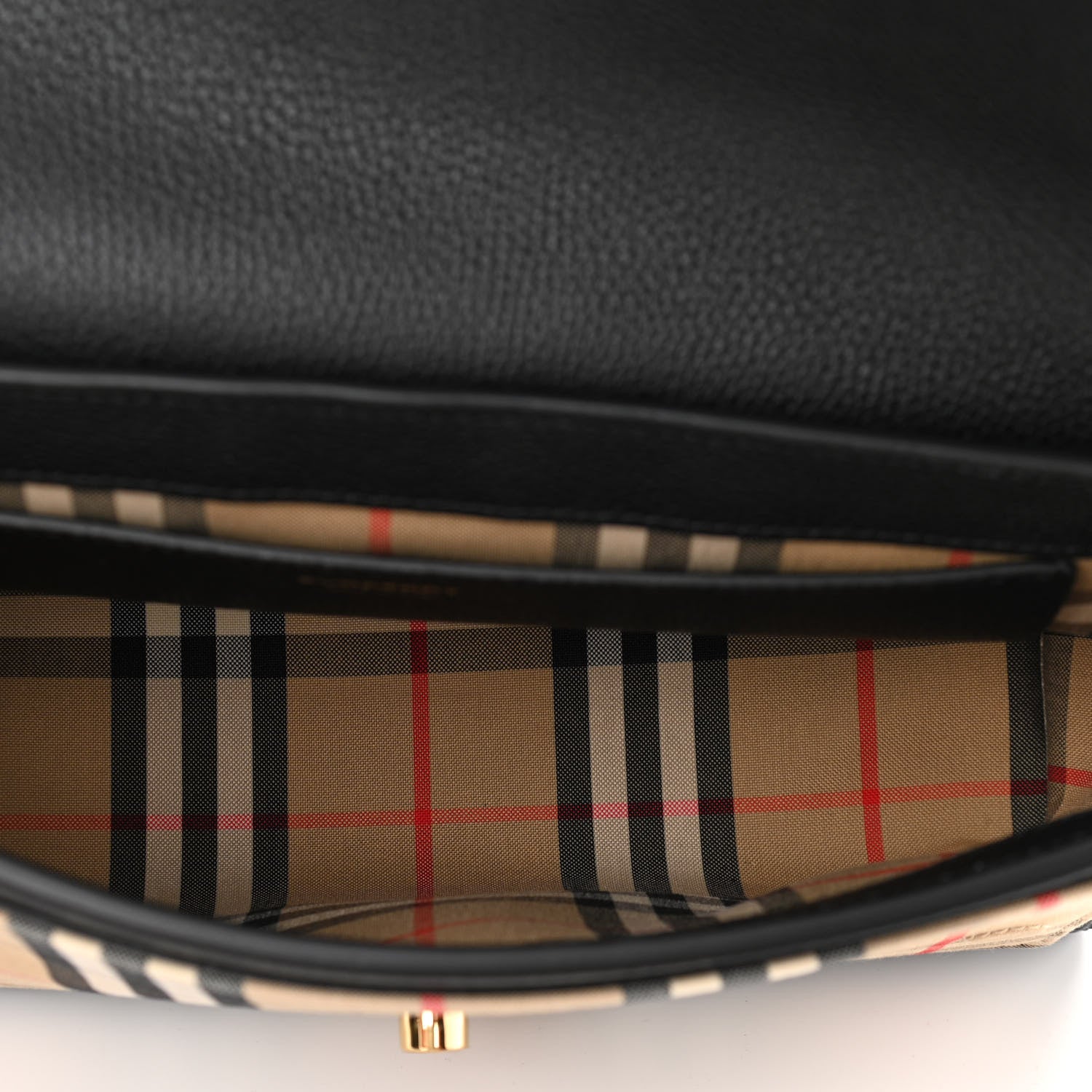 Burberry Grainy Calfskin Vintage Check Note Crossbody Bag Black 5 of 10