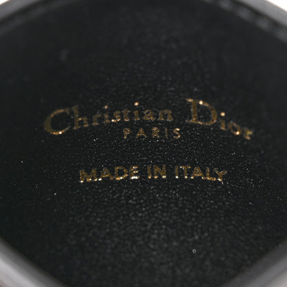Christian Dior Supple Calfskin Cannage Caro Freesia Card Holder Black 6 of 8